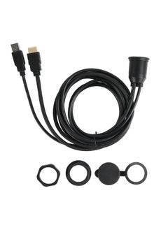 Thoraya YR-CA-17 USB 2.0 and HDMI to HDMI + USB2.0 AUX extension dashboard waterproof vehicle flush mount cable for cars, boats and motorcycles  - Image 1