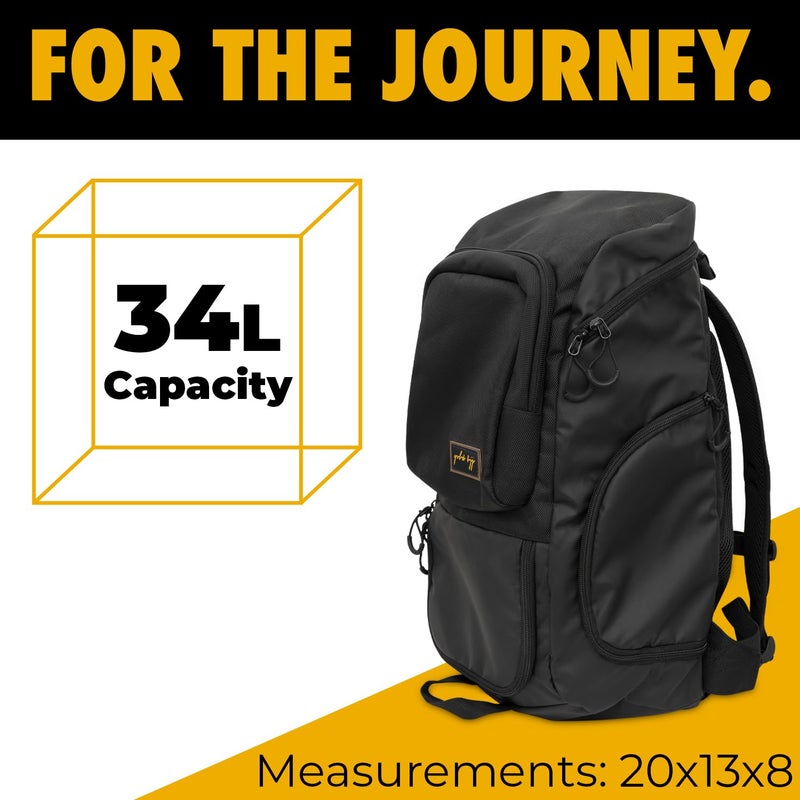 Gold BJJ Jiu Jitsu Backpack - Heavy Duty Gym Bag with Waterproof Gi Pocket (Black) - Image 2