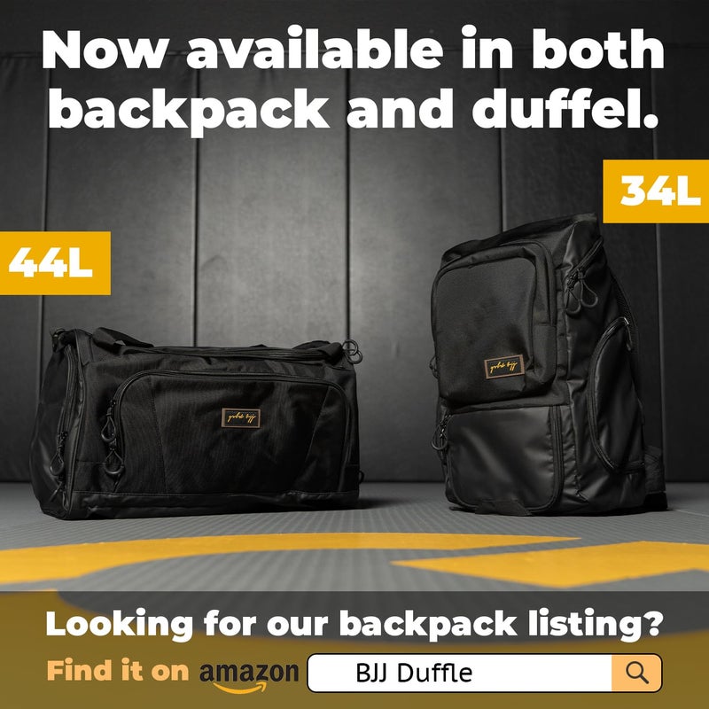 Gold BJJ Jiu Jitsu Backpack - Heavy Duty Gym Bag with Waterproof Gi Pocket (Black) - Image 5