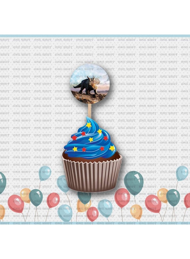 ONE SHOT Dinosaur Cupcake Toppers Set of 12 - Image 3