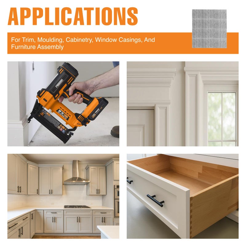 Freeman 18-Gauge 1-1/2" Glue Collated Galvanized Brad Nails â€“ 1,000 Count â€“ For Trim, Moulding, and Baseboards â€“ Compatible with 18 GA Brad Nailers - Image 3