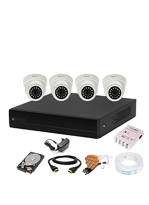CP PLUS Wired 4 Channel HD DVR 1080p Indoor Camera 24 MP 4Pcs 1 TB Hard Disk Full Combo Set