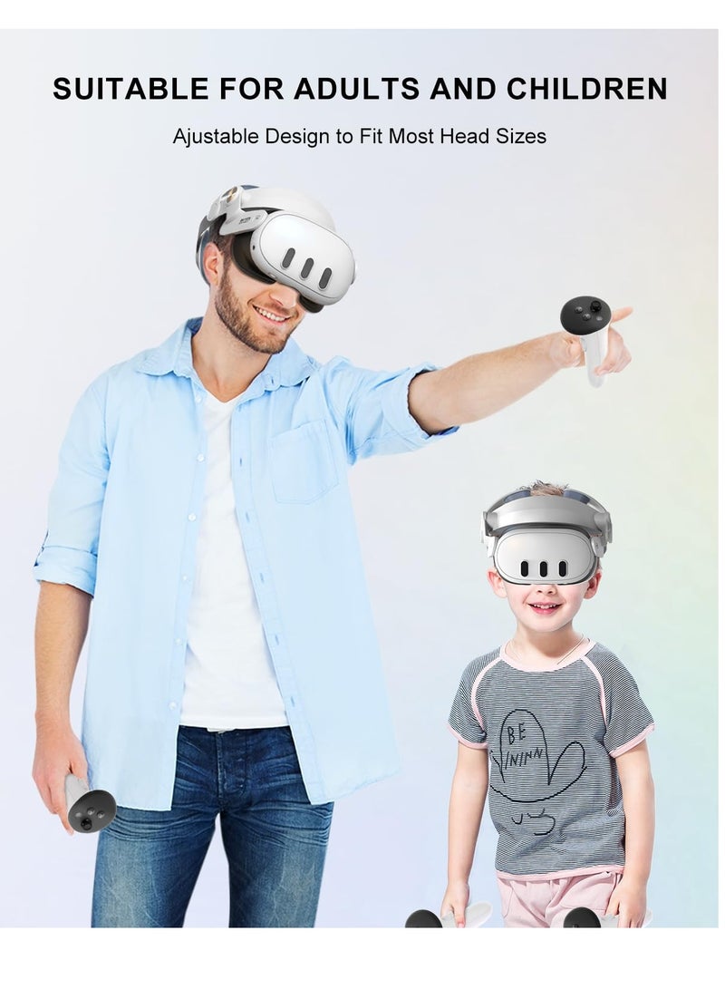 SYOSI Head Strap for Meta Quest3 Comfortable VR Accessories with Adjustable Design Support Face Protective Pad Cover Replacement Headset Accessory Elite Headstrap Replacement for Meta Oculus Quest3 White - Image 4