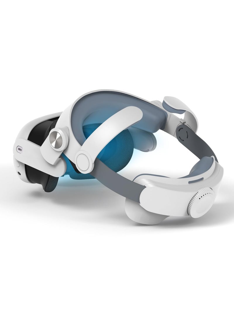 SYOSI Head Strap for Meta Quest3 Comfortable VR Accessories with Adjustable Design Support Face Protective Pad Cover Replacement Headset Accessory Elite Headstrap Replacement for Meta Oculus Quest3 White - Image 1