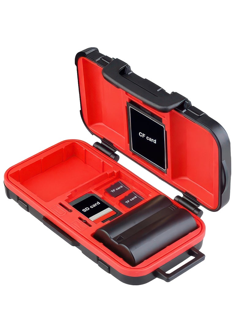 LENSGO LENSGO Camera Battery Memory Card Case, Memory Card Hard Protector Case D850 Professional Water-Resistant & Anti-Shock Storage Box for 2 Camera Batteries 4 SD Cards 2 CF Cards 8 TF Cards  - Image 1