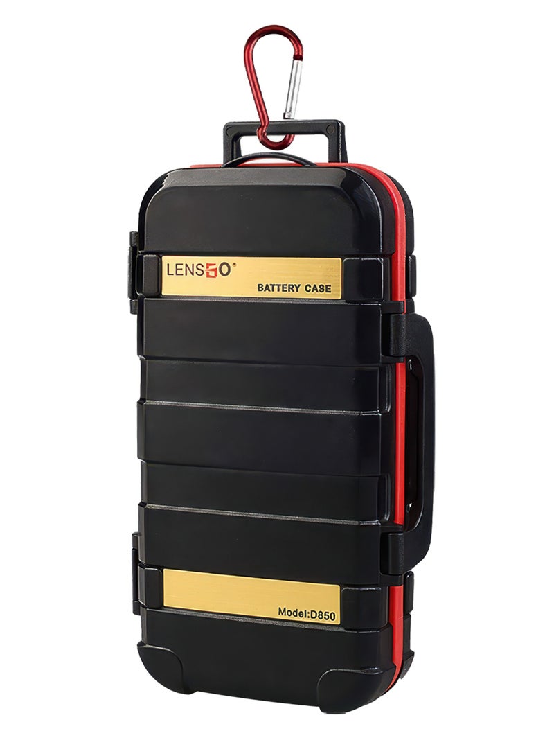 LENSGO LENSGO Camera Battery Memory Card Case, Memory Card Hard Protector Case D850 Professional Water-Resistant & Anti-Shock Storage Box for 2 Camera Batteries 4 SD Cards 2 CF Cards 8 TF Cards  - Image 2