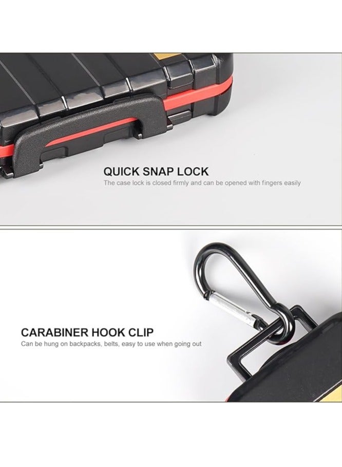 LENSGO LENSGO Camera Battery Memory Card Case, Memory Card Hard Protector Case D850 Professional Water-Resistant & Anti-Shock Storage Box for 2 Camera Batteries 4 SD Cards 2 CF Cards 8 TF Cards  - Image 4