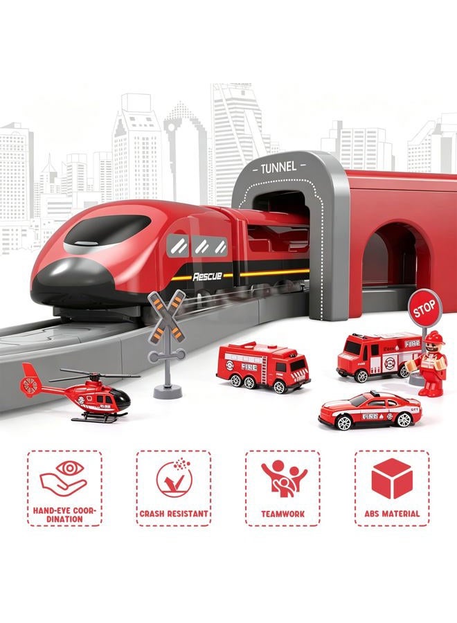 Wdmiya Train Sets for Boys 4-7, 66 Pcs Battery Operated Train Set with Tracks(Magnetic Connection), Compatible with Thomas, Brio, Chuggington, Melissa and Doug, Gifts for 3 4 5 6 Years Old Boys Girls - Image 3