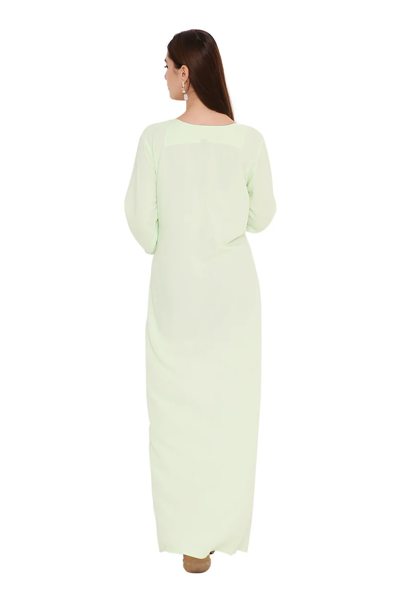 HANA & SARA Unique traditional long arabic kaftan jalabiya dress with flower embroidery design