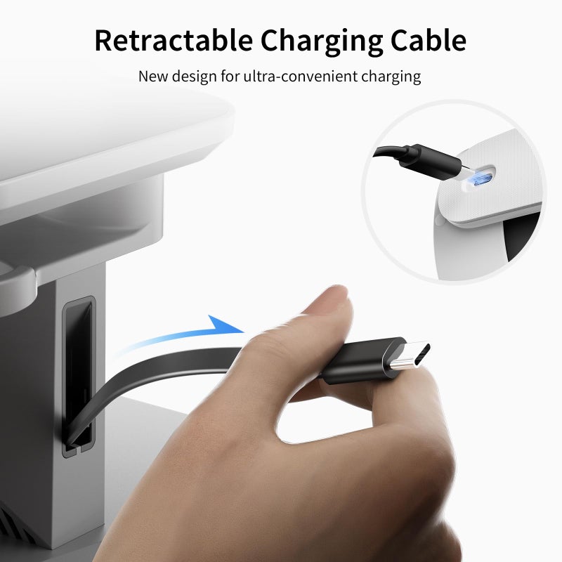 ANNAPRO CD1 Charging Dock for Meta Quest 3S/3, Quest 2, Retractable Charging Cable to Charge VR Headset, RGB Charging Station Accessories Compatible with Elite Strap and Controllers - Image 3