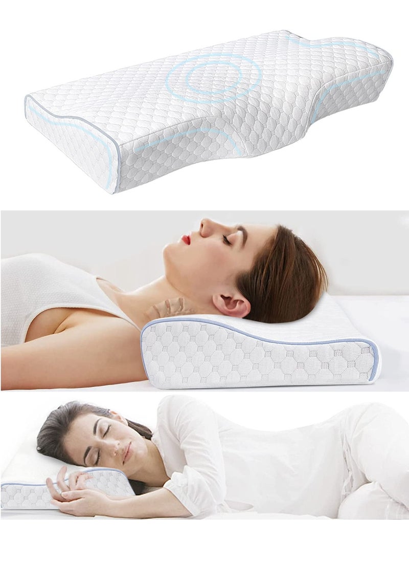 Generic - Cervical Pillow for Neck and Shoulder Pain Relief Support Memory Foam Pillows for Sleeping Ergonomic Orthopedic Contour Pillow Odorless Bed Pillow for Side Back Stomach Sleeper - Image 1