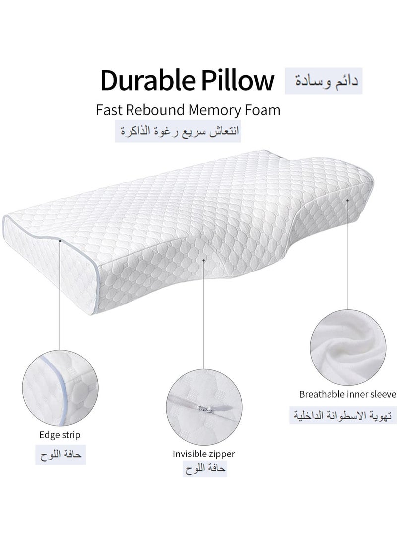 Generic - Cervical Pillow for Neck and Shoulder Pain Relief Support Memory Foam Pillows for Sleeping Ergonomic Orthopedic Contour Pillow Odorless Bed Pillow for Side Back Stomach Sleeper - Image 1