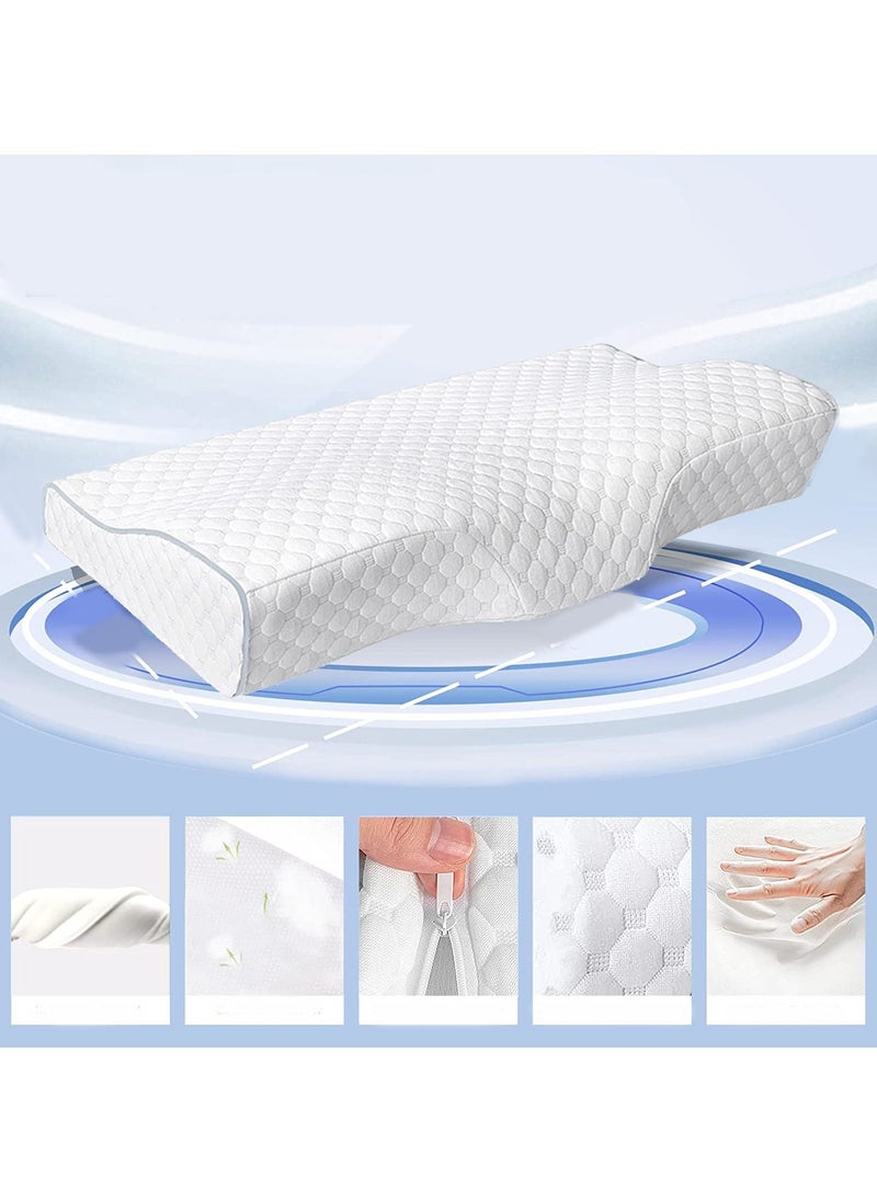 Generic - Cervical Pillow for Neck and Shoulder Pain Relief Support Memory Foam Pillows for Sleeping Ergonomic Orthopedic Contour Pillow Odorless Bed Pillow for Side Back Stomach Sleeper - Image 1