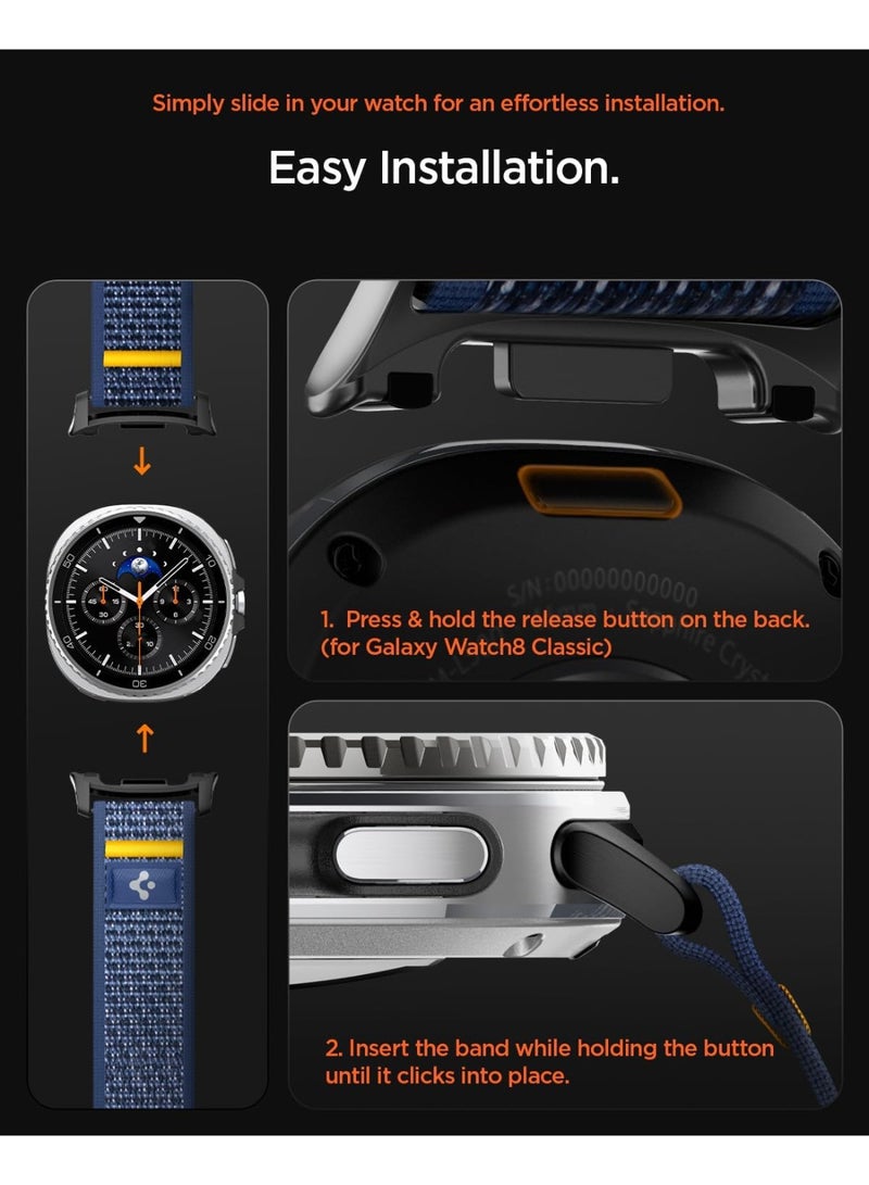 Spigen Athlex Air for Galaxy Watch 8 Band compatible with Samsung Galaxy Watch 8 Classic 46mm, Galaxy Watch8 44/40mm Adjustable Loop Band Strap - Active Navy - Image 3