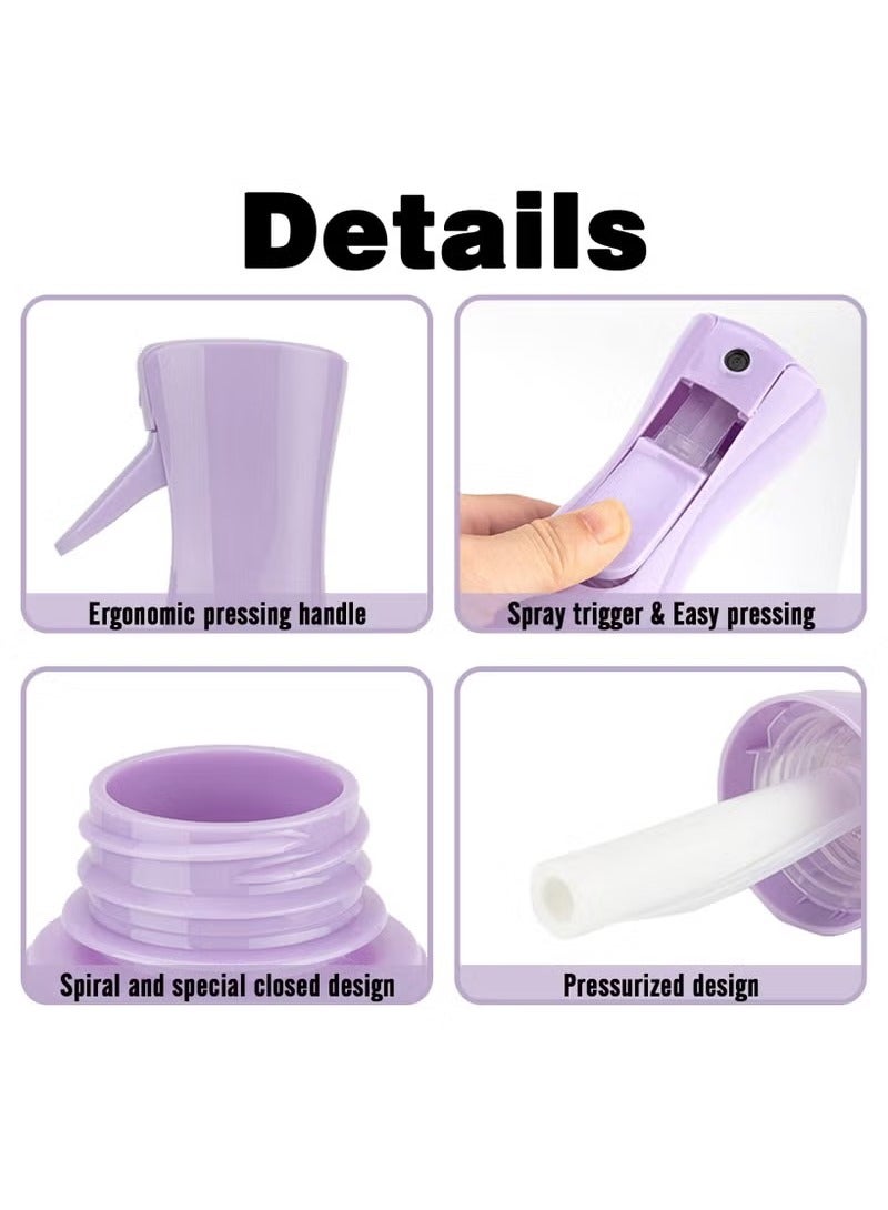 Hoasis Continuous Spray Bottle, 200ml Hair Mister Spray Bottle, Fine Mist Water Spray Bottle for Salons,Barber, Plants, Skin Care, Cleaning (Purple) - Image 3