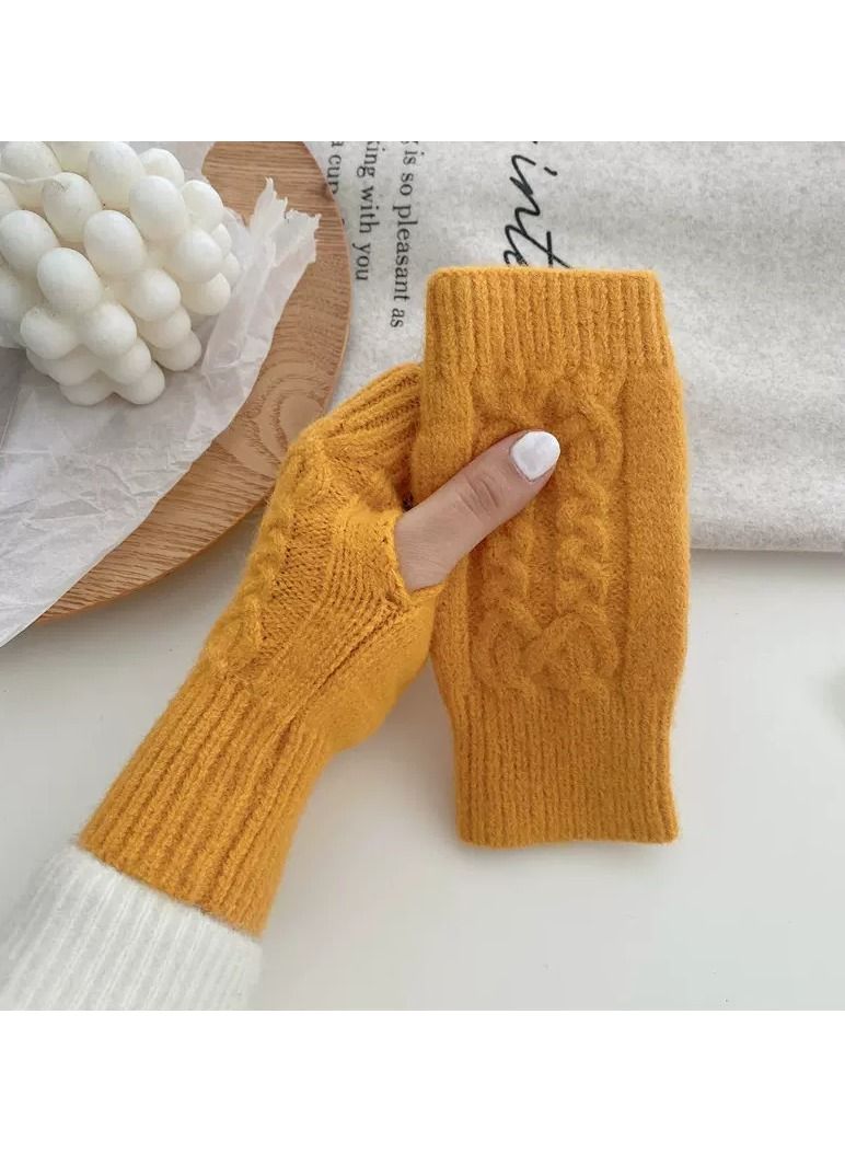 Loquat Fingerless Cotton Polyester Gloves Sleeves 