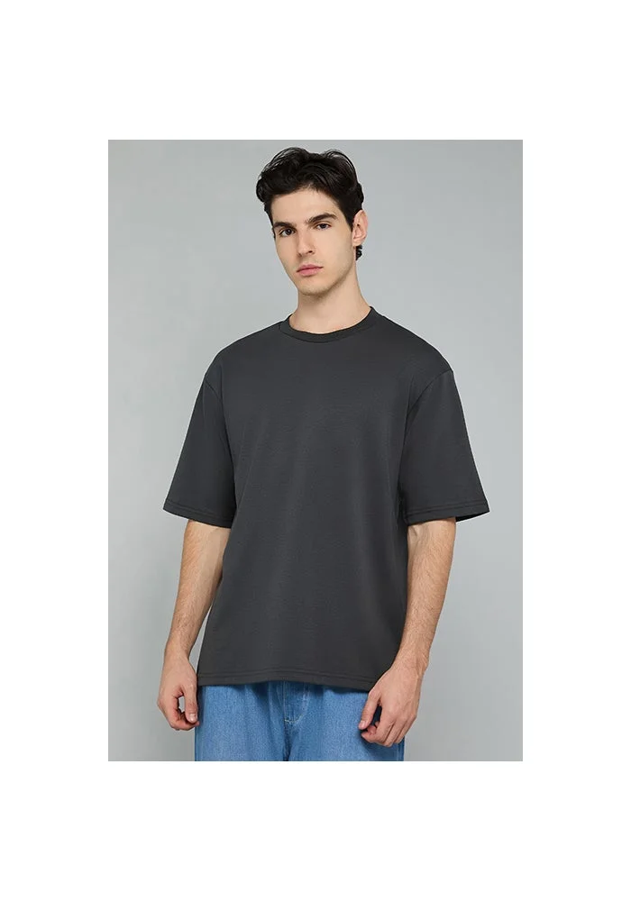 R&b Solid T-Shirt with Crew Neck and Short Sleeves