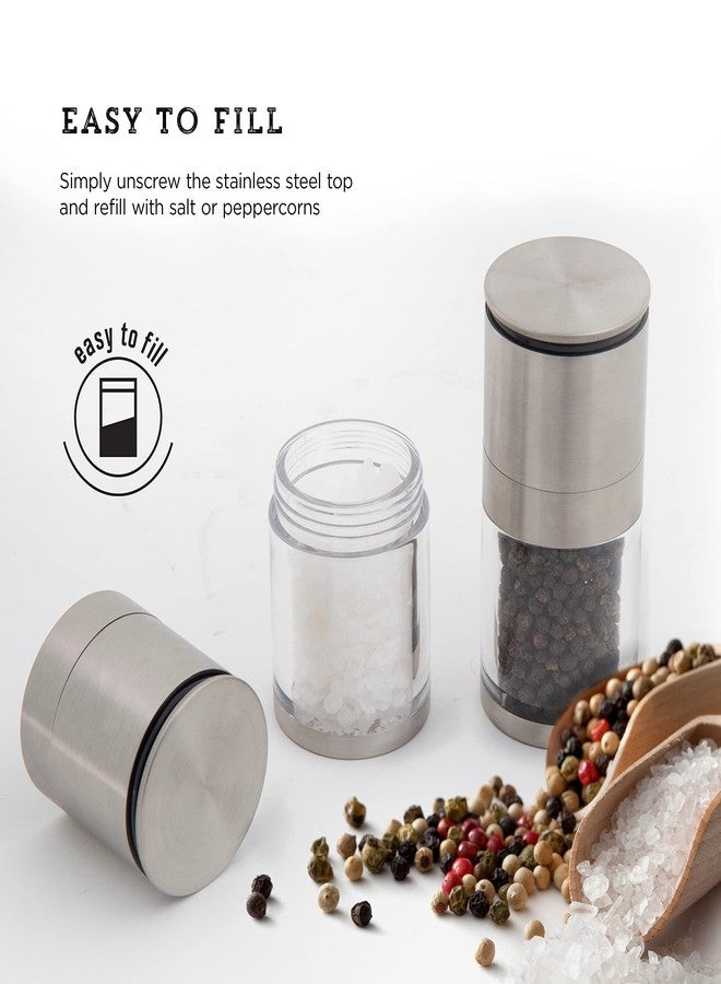 Kamenstein Magnetic Salt and Pepper Grinder Filled with Spices, Set Of 2, Stainless Steel - Image 3