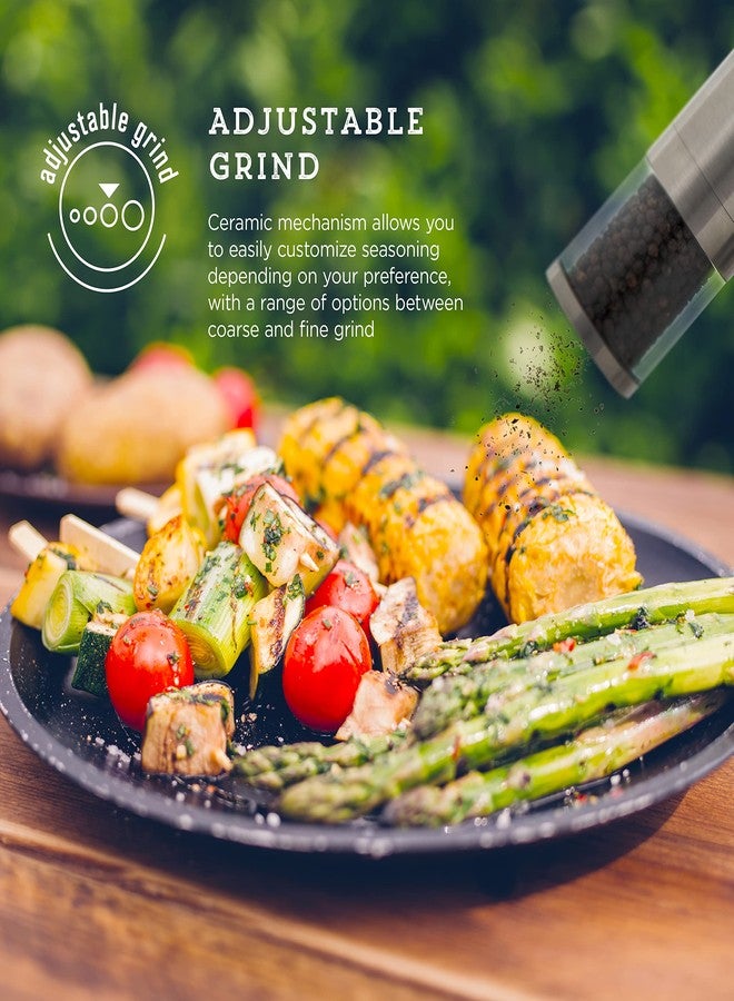 Kamenstein Magnetic Salt and Pepper Grinder Filled with Spices, Set Of 2, Stainless Steel - Image 4