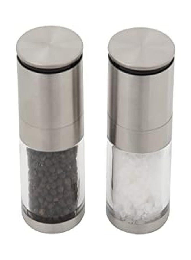 Kamenstein Magnetic Salt and Pepper Grinder Filled with Spices, Set Of 2, Stainless Steel - Image 1