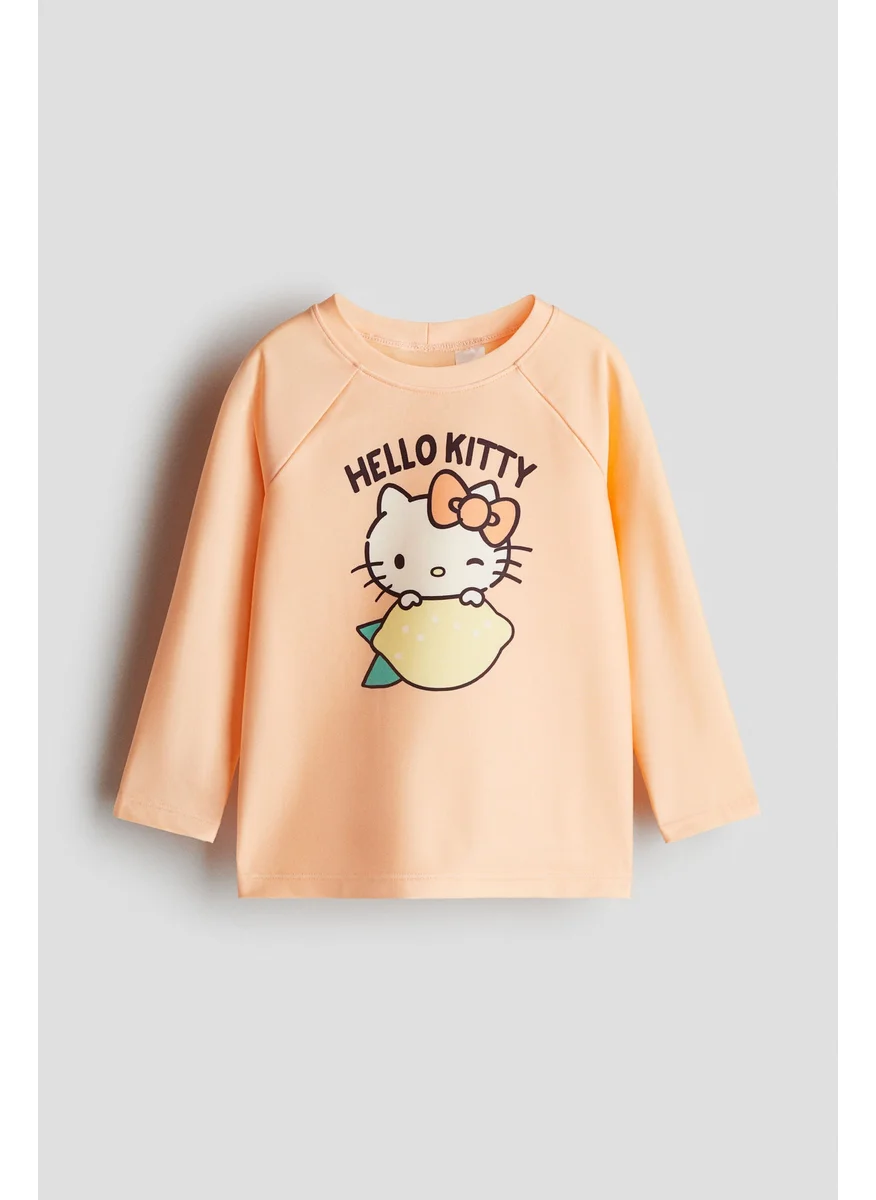 H&M Upf 50 Printed Swim Top