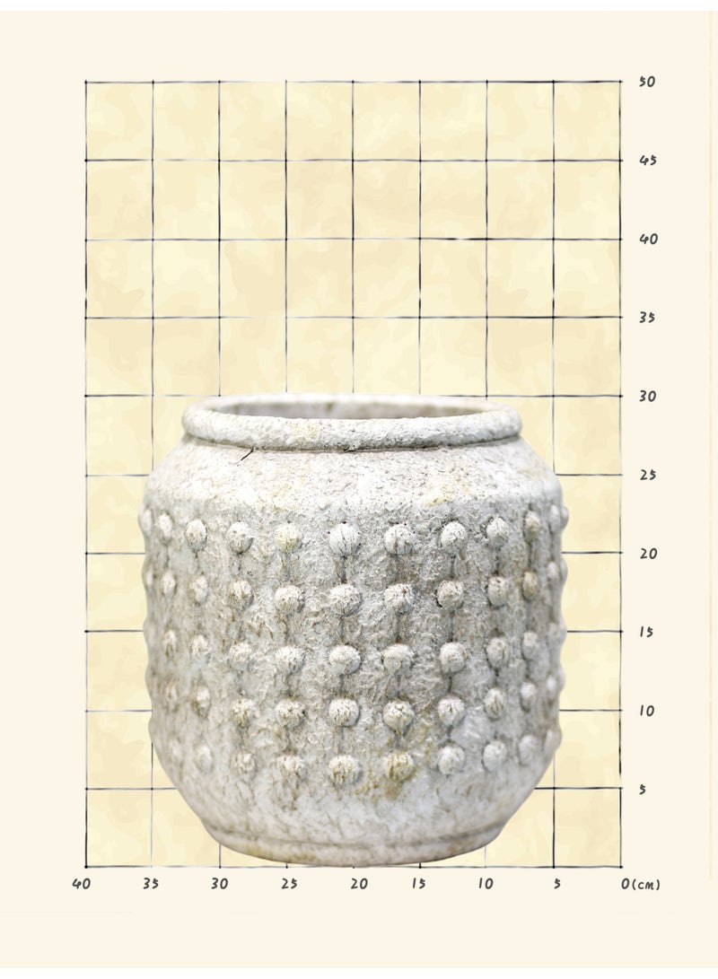 أصيص نباتات أسمنتي عصري (30×30 سم) – أصيص ديكور بملمس بارز للاستخدام الداخلي والخارجي - Image 2