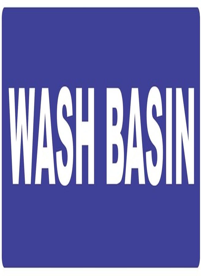 VAAIMAI Wash Basin Foam Board Sticker Sign Board 12X4 Inch Vinyl UV Laminated Waterproof Blue, Pack of 1 - Image 1