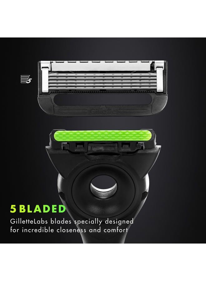 Gillette شفرة حلاقة للرجال من لابز مع شريط تقشير، مجموعة حلاقة للرجال، تشمل 1 مقبض، 2 شفرات حلاقة احتياطية، 1 قاعدة مغناطيسية فاخرة - Image 3