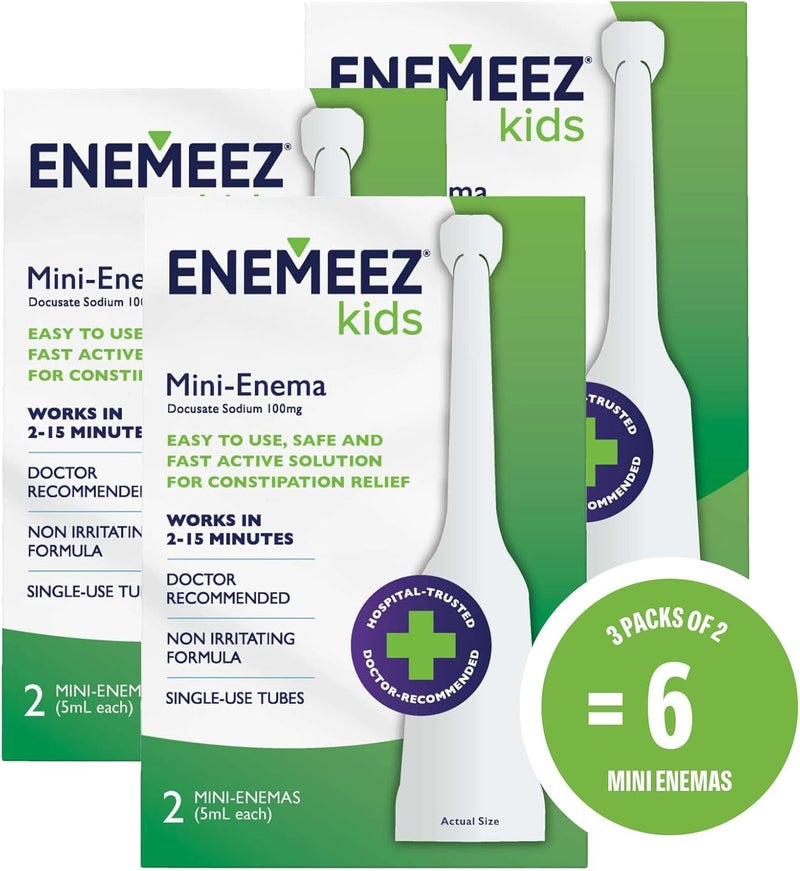 Enemeez Kids Enema MiniEnemas for Ages 212 Docusate Sodium Stool Softener FastActing Constipation Relief Promotes Bowel Movement in 215 Minutes 2ct 3 Pack 6 Total SingleUse 5ml Tubes - Image 4