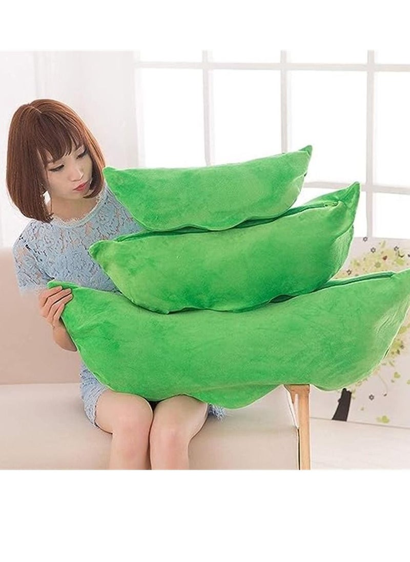 Generic - Giant Peas in A Pod Plush Toy Pea Pod Pillow Cute Pea Stuffed Toys Plant Doll Various Sizes (Yellow Beans,9.8''/25cm) - Image 1