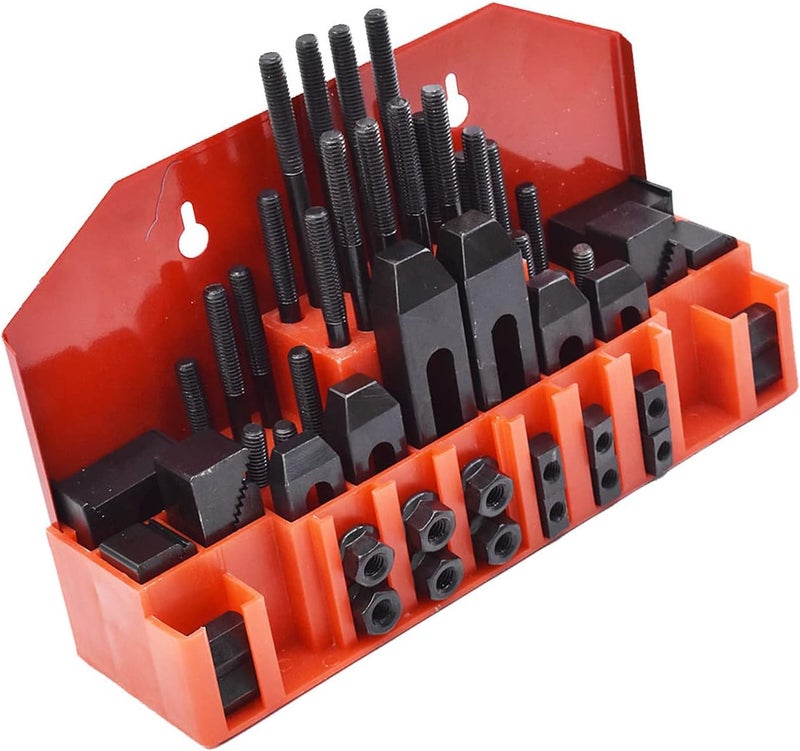 findmall 58 Pcs Pro-Series 7/16" T-Slot 3/8"-16 Stud Clamping Kit Hardened Hold Down Clamping Kit Fit for Bridgeport Mill - Image 1