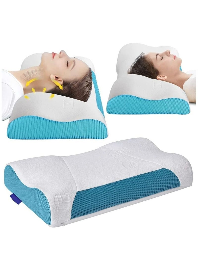 Memory Foam Bed Pillow for Sleeping Cervical Pillow for Neck and Shoulder Neck Support Pillow for Shoulder and Neck Pain Relief with Washable Cover - Image 1