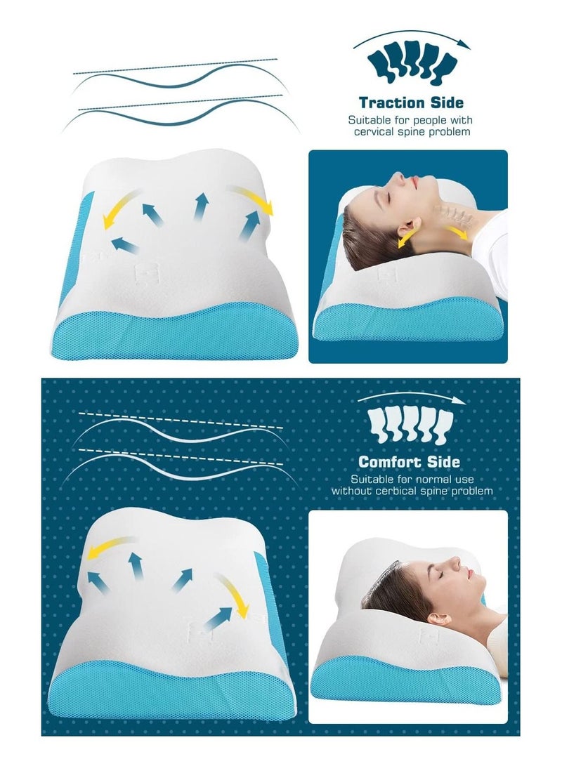 Memory Foam Bed Pillow for Sleeping Cervical Pillow for Neck and Shoulder Neck Support Pillow for Shoulder and Neck Pain Relief with Washable Cover - Image 5