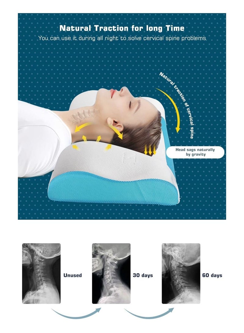 Memory Foam Bed Pillow for Sleeping Cervical Pillow for Neck and Shoulder Neck Support Pillow for Shoulder and Neck Pain Relief with Washable Cover - Image 2