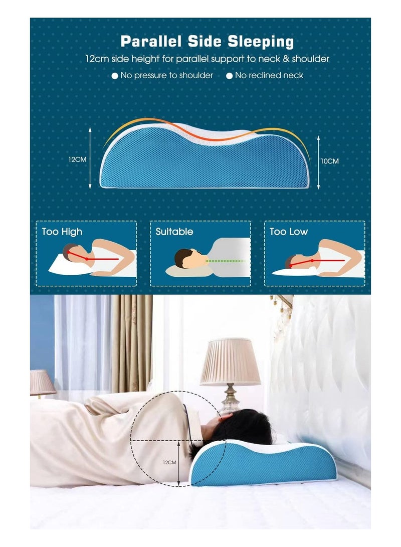 Memory Foam Bed Pillow for Sleeping Cervical Pillow for Neck and Shoulder Neck Support Pillow for Shoulder and Neck Pain Relief with Washable Cover - Image 3