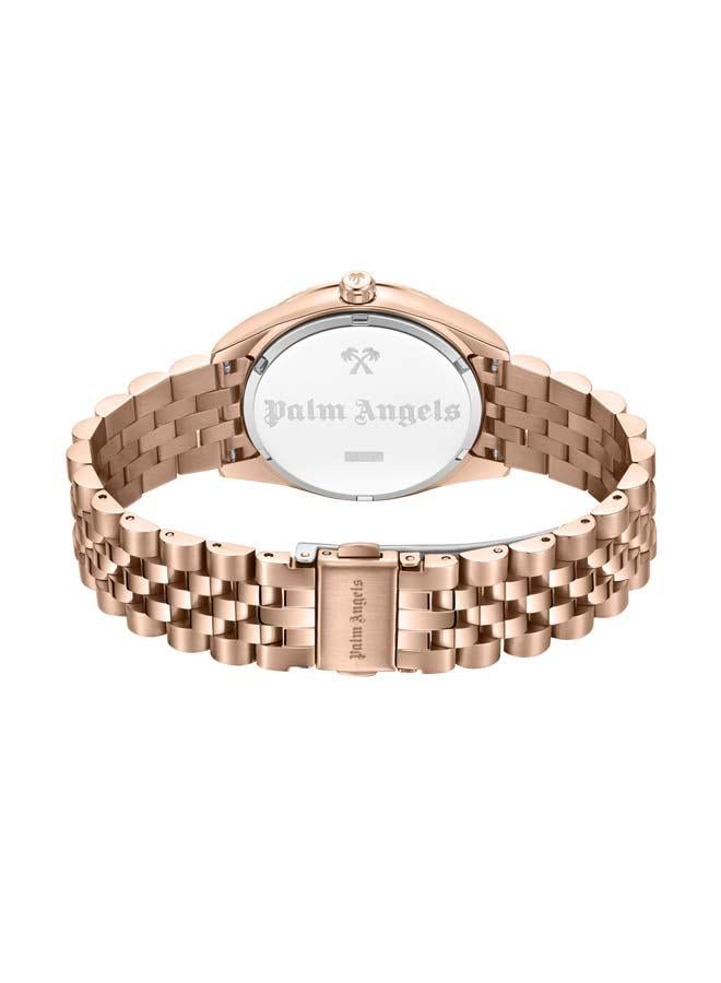 Palm Angels Pioniere Silver Dial Rose Gold Stainless Steel Bracelet Analog Watch for Women, 36mm - Image 3