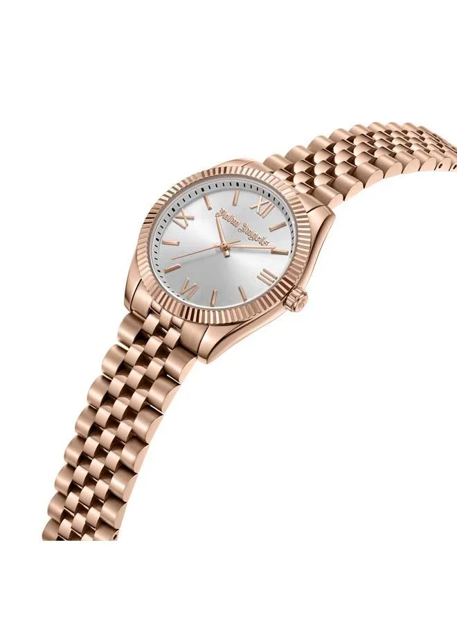 Palm Angels Pioniere Silver Dial Rose Gold Stainless Steel Bracelet Analog Watch for Women, 36mm