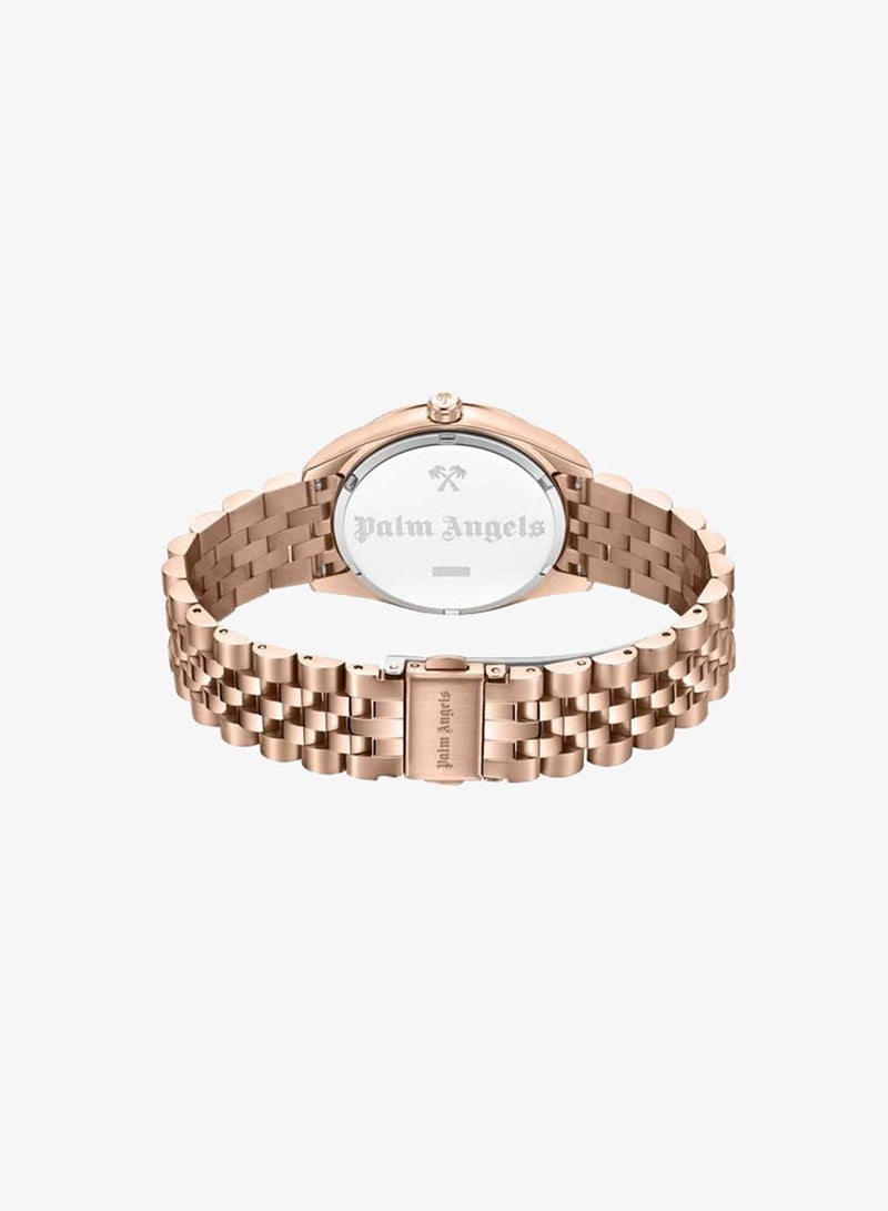 Palm Angels Pioniere Silver Dial Rose Gold Stainless Steel Bracelet Analog Watch for Women, 36mm - Image 3