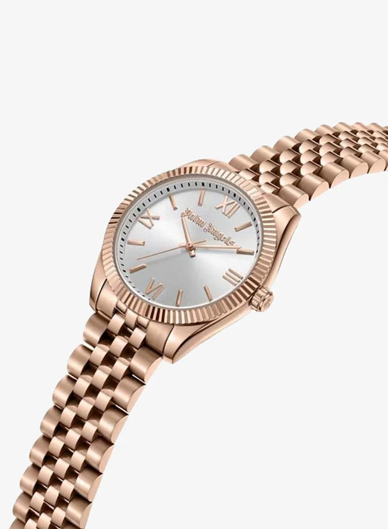 Palm Angels Pioniere Silver Dial Rose Gold Stainless Steel Bracelet Analog Watch for Women, 36mm