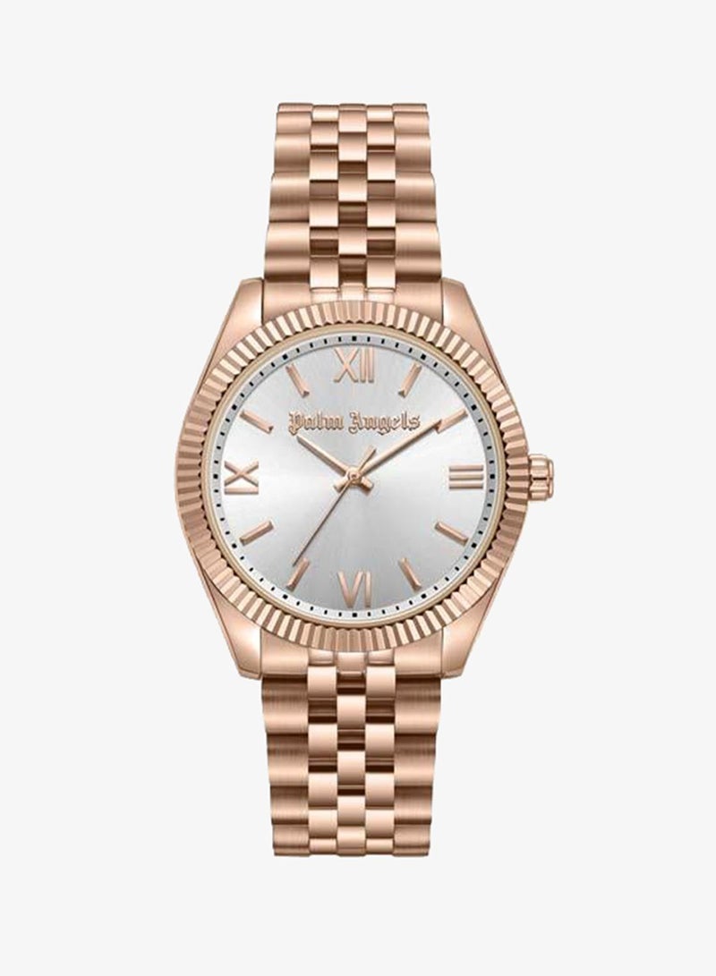 Palm Angels Pioniere Silver Dial Rose Gold Stainless Steel Bracelet Analog Watch for Women, 36mm - Image 1