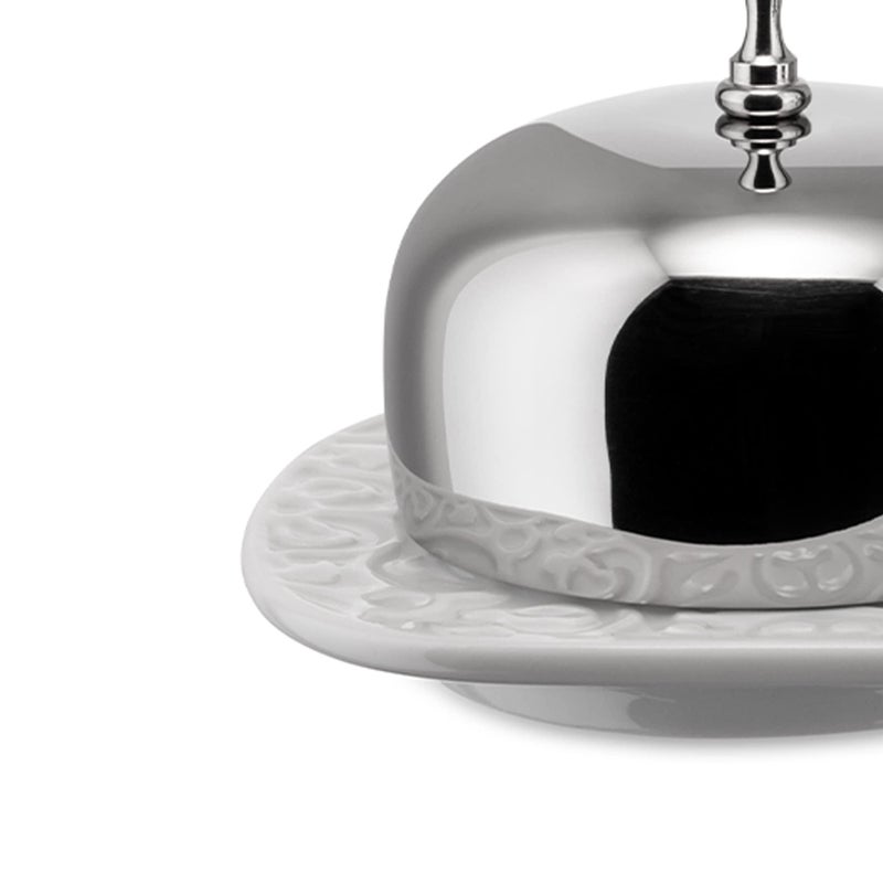 ALESSI Alessi ""Dressed"" Three-Section Jam Tray in Porcelain With Lids in 18/10 Stainless Steel Mirror Polished  White  - Image 3