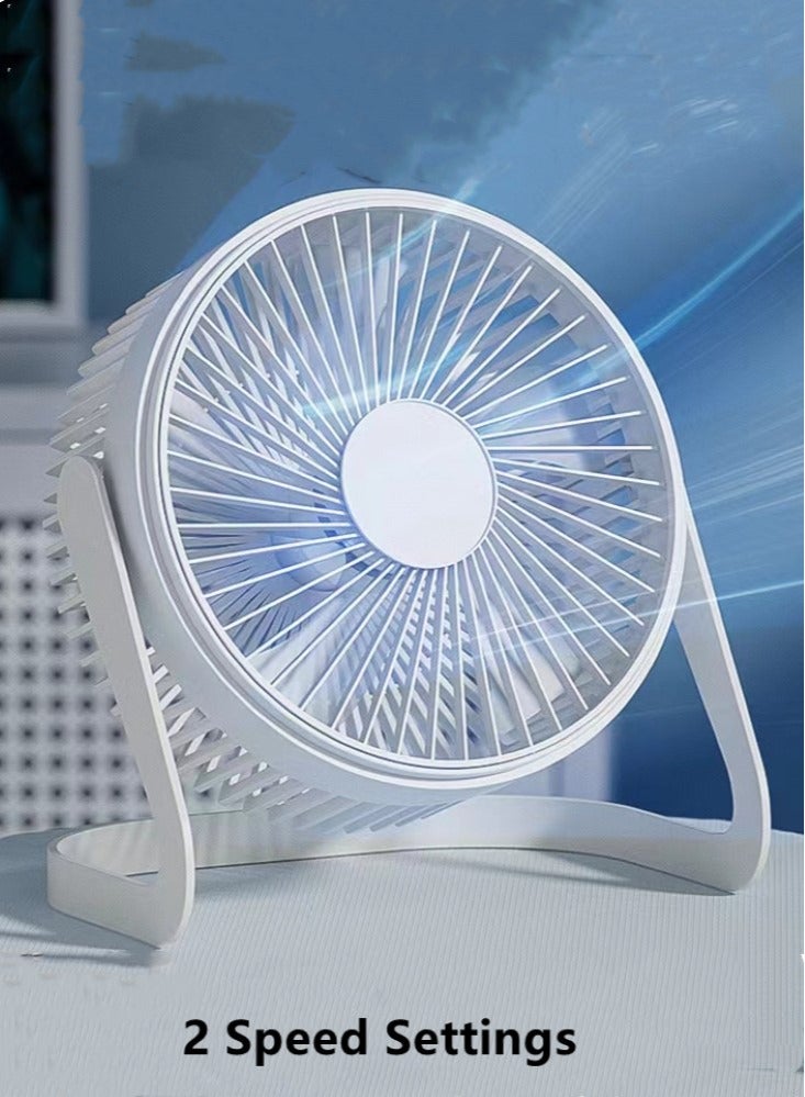 Kutis 1-Piece Vertical Rechargeable Fan With 2 Speed Settings ABS White 20x19 cm - Image 2