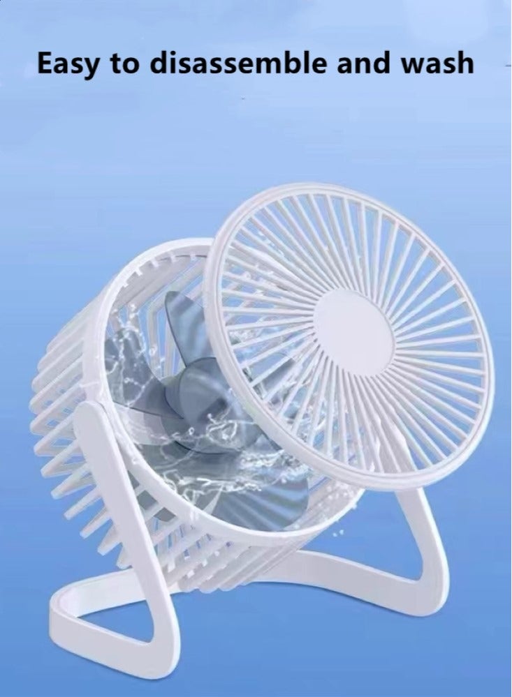 Kutis 1-Piece Vertical Rechargeable Fan With 2 Speed Settings ABS White 20x19 cm - Image 4