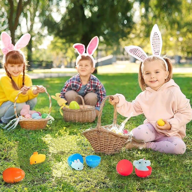 Cute Stone 50 PCs Filled Easter Eggs with Mochi Squishy Toys, Squeeze Kawaii Animals Stress Relief Toys, Party Favors Classroom Prize Gift for Boys and Girls - Image 5