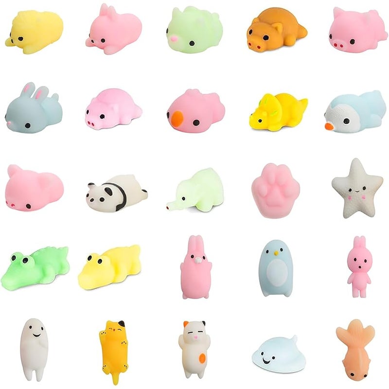 Cute Stone 50 PCs Filled Easter Eggs with Mochi Squishy Toys, Squeeze Kawaii Animals Stress Relief Toys, Party Favors Classroom Prize Gift for Boys and Girls - Image 4