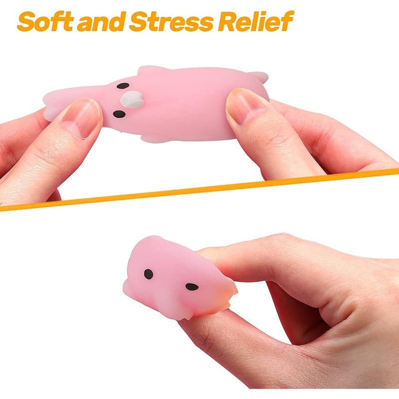 Cute Stone 50 PCs Filled Easter Eggs with Mochi Squishy Toys, Squeeze Kawaii Animals Stress Relief Toys, Party Favors Classroom Prize Gift for Boys and Girls - Image 2
