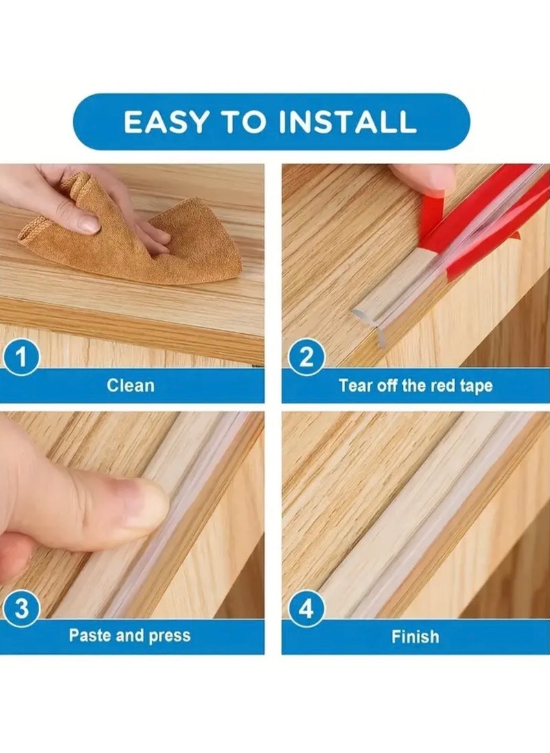 CleanWave - The Pure Effect Clear Edge Protector Strip (1pc, 100cm) – Baby Proofing Silicone Corner Guard for Tables, Cabinets, Cribs – Thick, Durable & Transparent with Strong Adhesive Tape – Child Safety Bumper  - Image 4