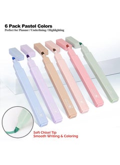 Depend Highlighter Pens Pastel Colors Chisel Tip Marker Pen 6 Pieces Assorted Gel Highlighters Set No Bleed Dry Fast Easy to Hold for Journal Bible Planner Notes School Office Supplies  - Image 2