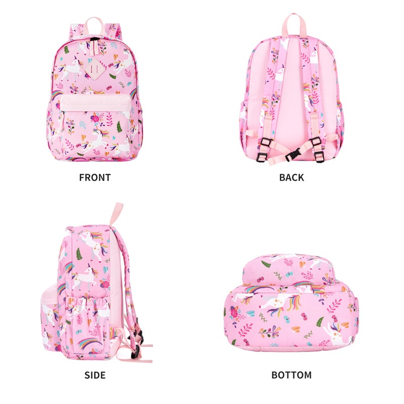KK CRAFTS Preschool Backpack Kindergarten Little Kids Toddler Elementary School Backpacks for Boys and Girls with Chest Strap(15Inch, Pink Unicorn) - Image 5