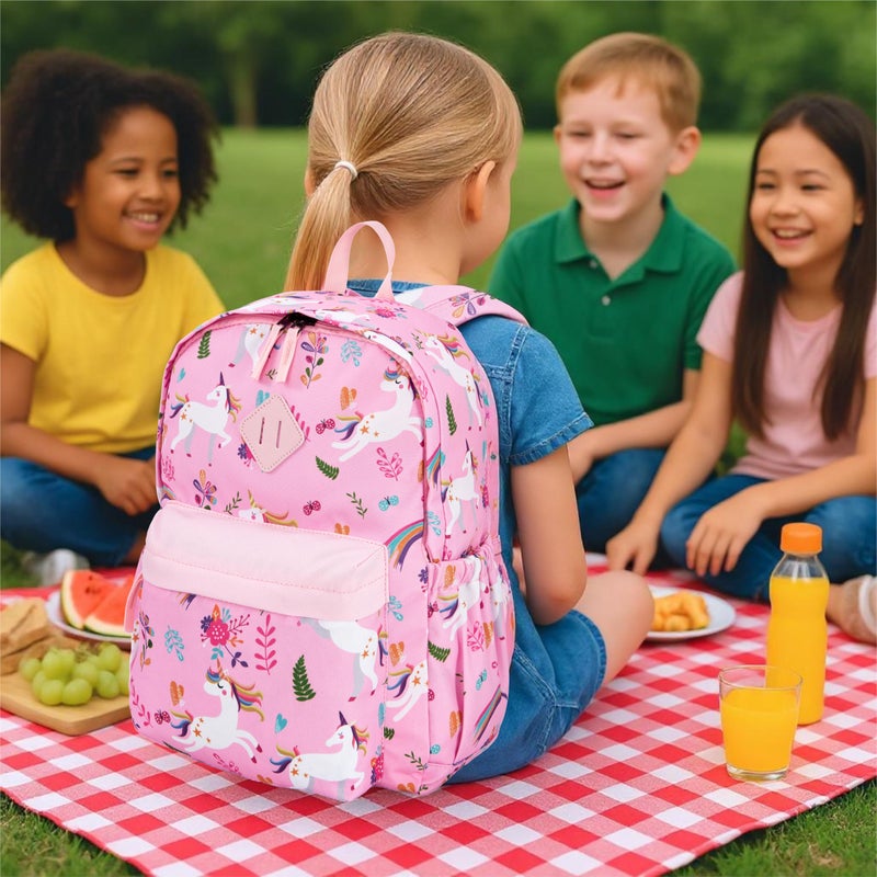 KK CRAFTS Preschool Backpack Kindergarten Little Kids Toddler Elementary School Backpacks for Boys and Girls with Chest Strap(15Inch, Pink Unicorn) - Image 3